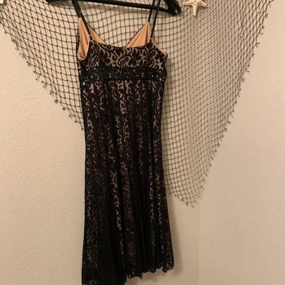 ECI New York - Black & Nude Cocktail Dress Size 8 - Picture 3 of 5